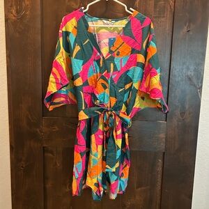 Cupshe Multicolor Abstract Kimono Romper